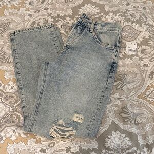 Free People Light Blue Distressed Jeans